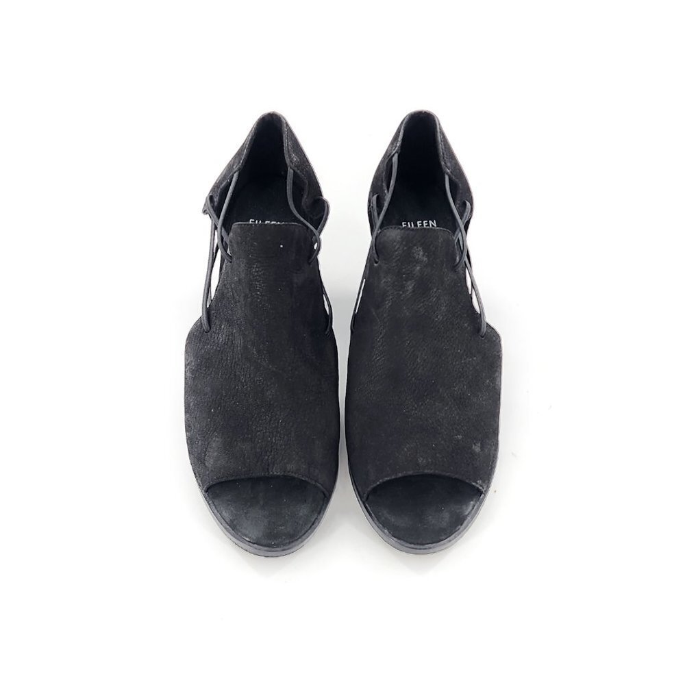 EILEEN FISHER Nikki Peep Toe Sandal Black - Picture 6 of 15